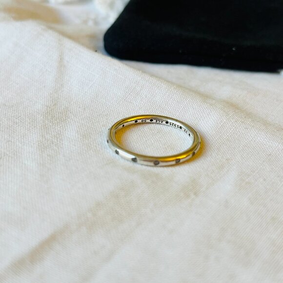Pandora Simple Sparkling Band Ring Size 5 Sterling Silver - Picture 5 of 5